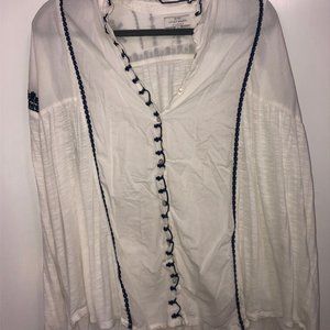 Lucky Brand Embroidered Peasant Blouse